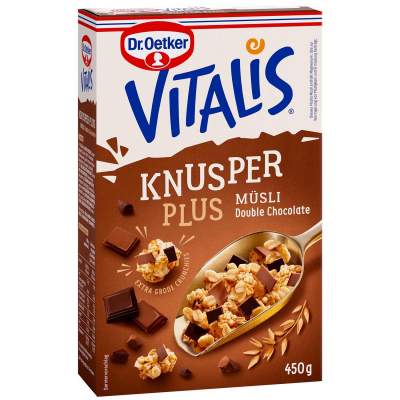  Vitalis Knusper Plus Müsli Double Chocolate 450g 