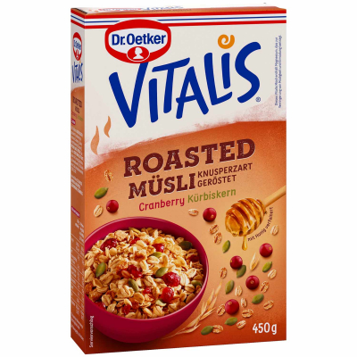  Vitalis Roasted Müsli Cranberry-Kürbiskern 450g 