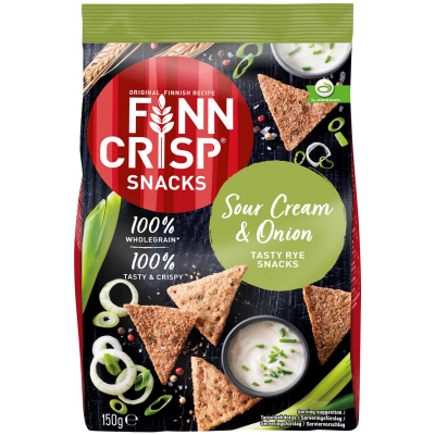  Finn Crisp Snacks Sour Cream & Onion 150g 