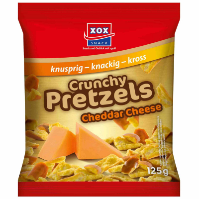  XOX Crunchy Pretzels Cheddar Cheese 125g 