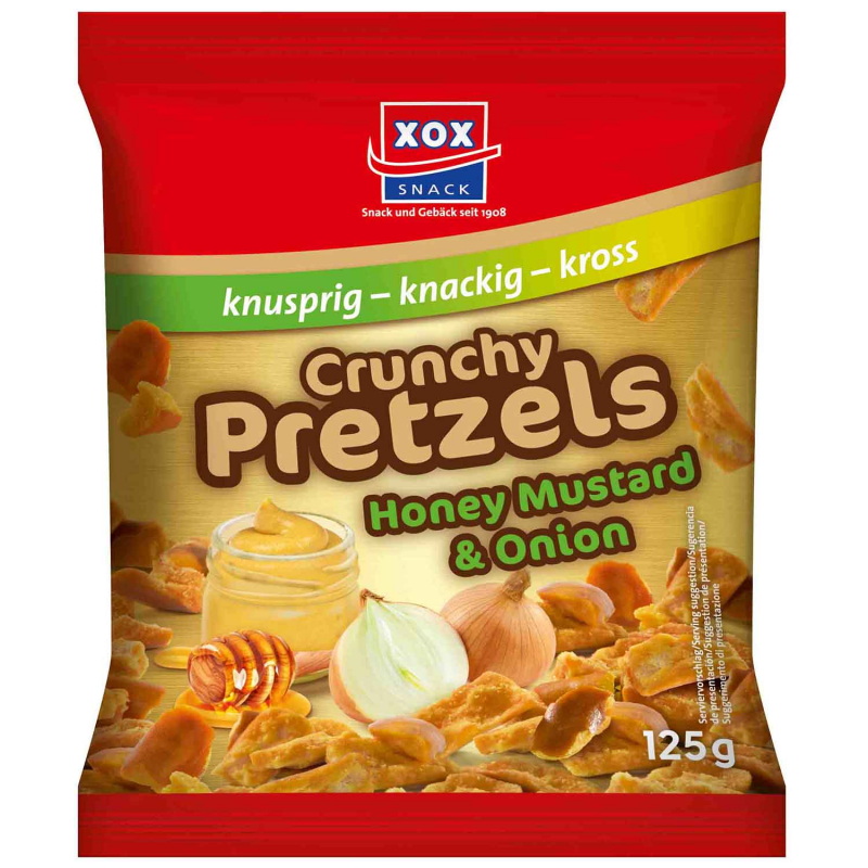  XOX Crunchy Pretzels Honey Mustard & Onion 125g 