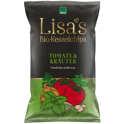  Lisas Bio-Kesselchips Tomate & Kräuter 125g (MHD 05.05.2024) 