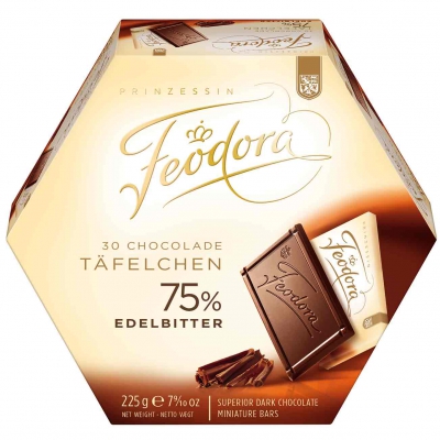 Feodora Täfelchen Dunkle Edelbitter 75% Kakao 30er 