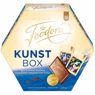  Feodora Täfelchen Kunst Box Hochfeine Vollmilch 37% Kakao 30er 