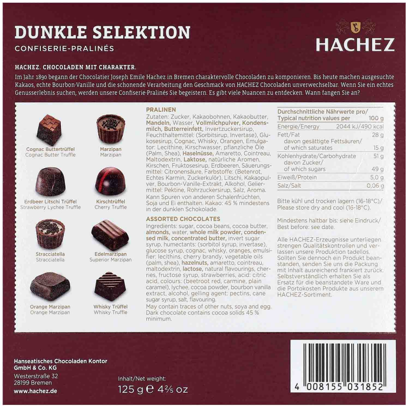  Hachez Dunkle Selektion 125g 