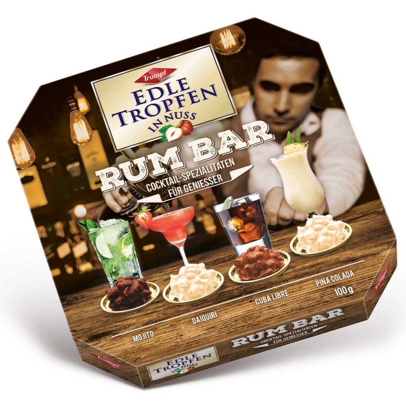  Trumpf Edle Tropfen in Nuss Rum Bar 100g 