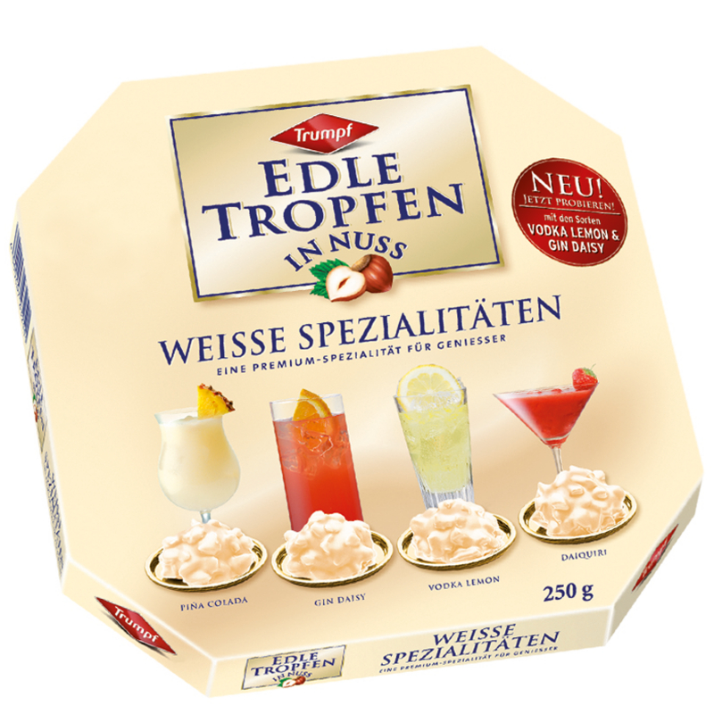  Trumpf Edle Tropfen in Nuss Weisse Spezialitäten 250g 