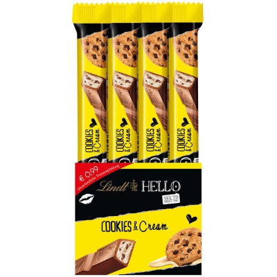  Lindt Hello Cookies & Cream Vollmilch Stick 39g 