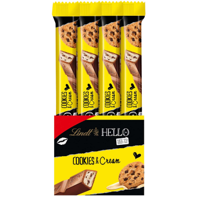  Lindt Hello Cookies & Cream Vollmilch Stick 37g 