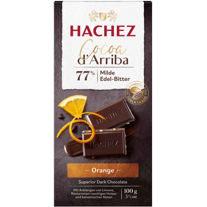  Hachez Cocoa d'Arriba 77% Kakao Orange 100g 