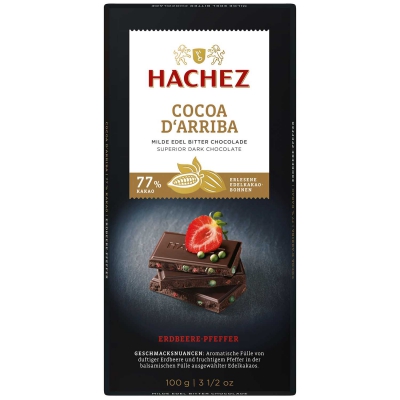  Hachez Cocoa d'Arriba 77% Kakao Erdbeere-Pfeffer 100g 