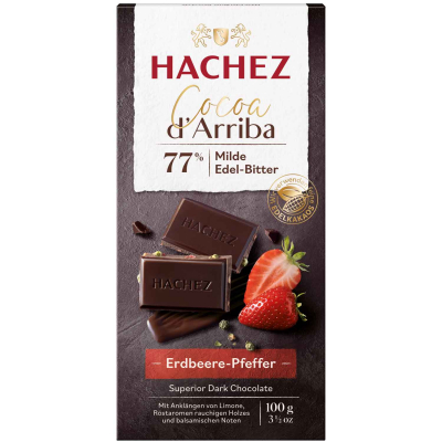  Hachez Cocoa d'Arriba 77% Kakao Erdbeere-Pfeffer 100g 