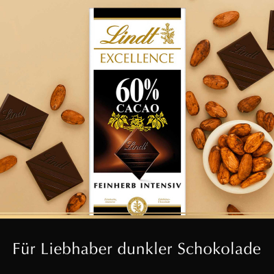  Lindt Excellence 60% Cacao Feinherb Tafel 100g 