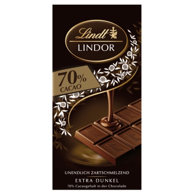  Lindt Lindor 70% Cacao Feinherb Tafel 100g 
