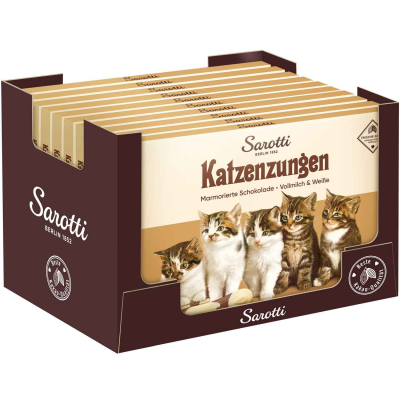  Sarotti Katzenzungen Vollmilch weiß-marmoriert 100g 