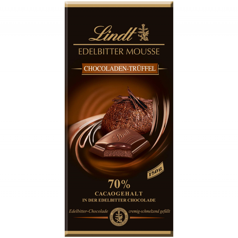  Lindt Edelbitter Mousse Chocoladen-Trüffel Tafel 150g 