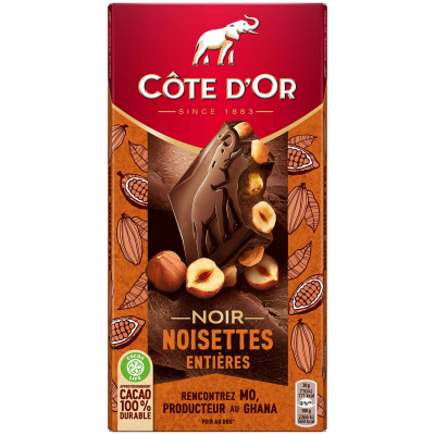  Côte D'Or Noir Noisettes Entières 180g 