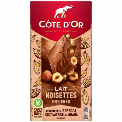  Côte D'Or Lait Noisettes Entières 180g 