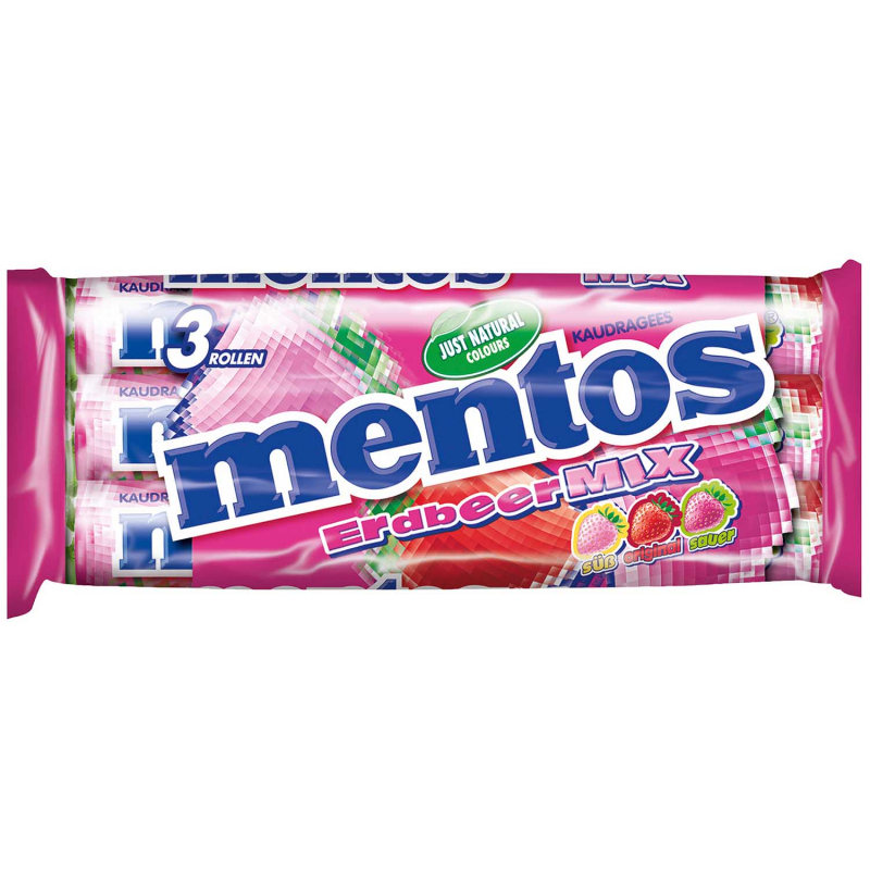  mentos Erdbeer Mix 3x37,5g 