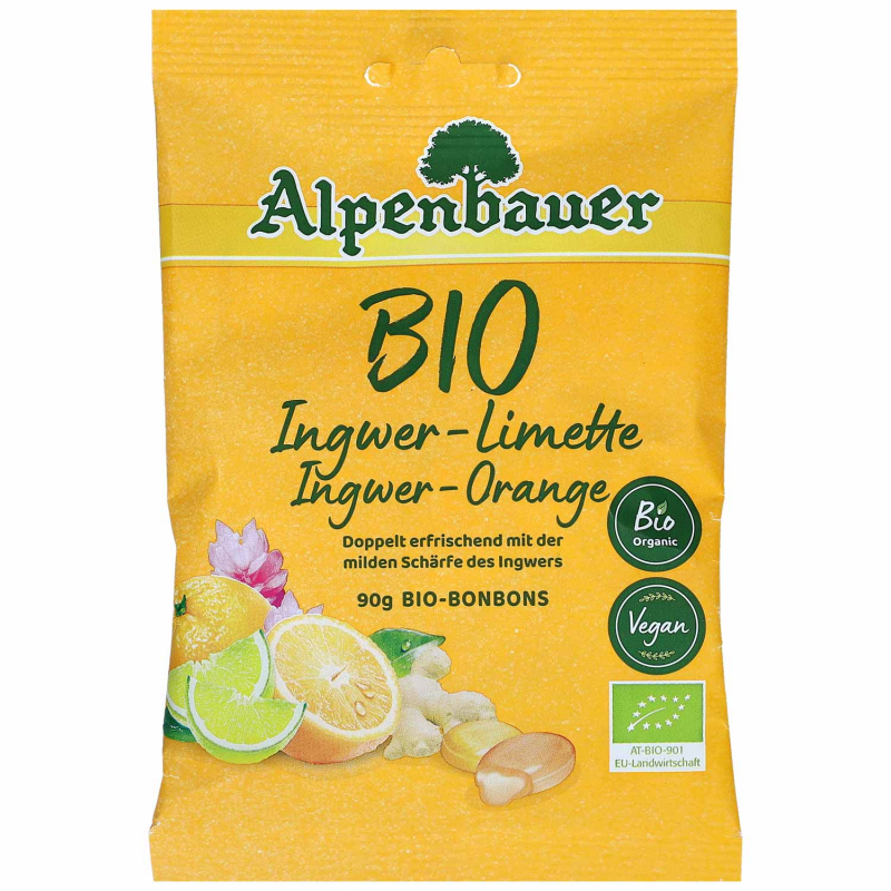  Alpenbauer Bio Ingwer-Limette Ingwer-Orange Bonbons 90g 