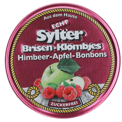  Echt Sylter Brisen-Klömbjes Himbeer-Apfel Bonbons zuckerfrei 70g 