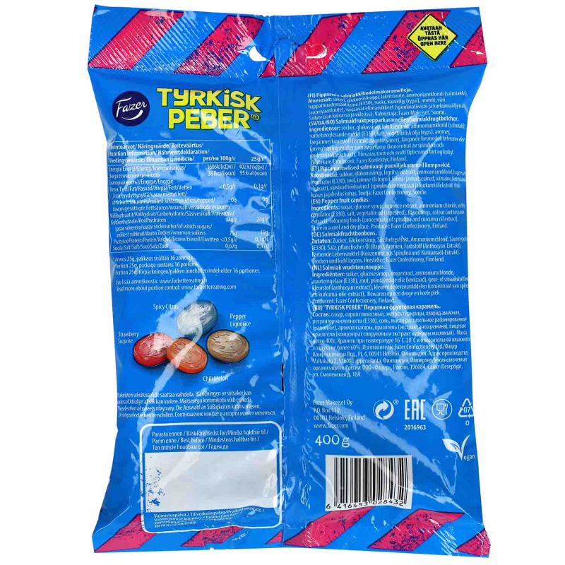  Fazer Tyrkisk Peber Hot & Sour Travel Edition 400g 