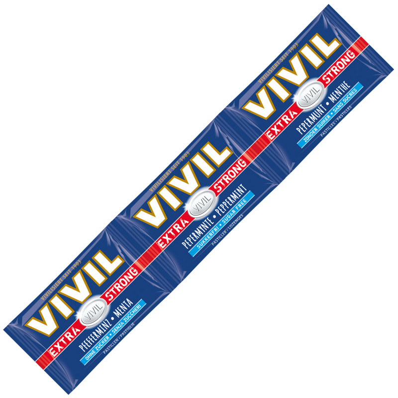  Vivil Extra Strong Pfefferminz ohne Zucker 3er 