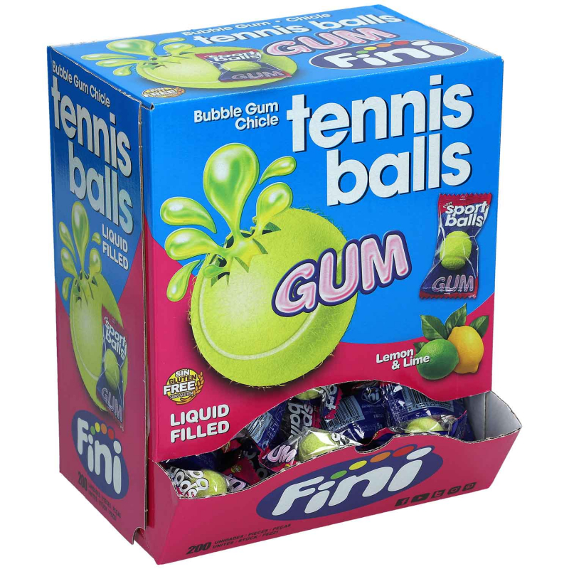  Fini Tennis Balls Bubble Gum 200er 