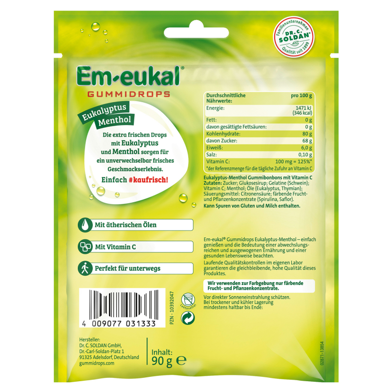  Em-eukal Gummidrops Eukalyptus-Menthol 90g 