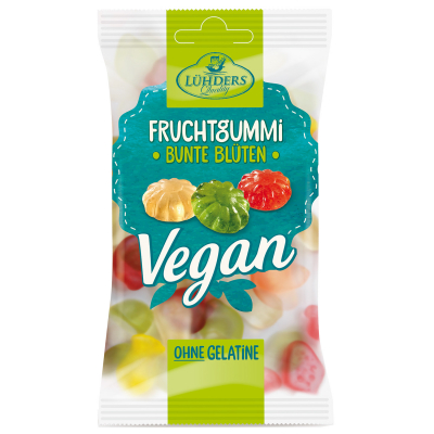  Lühders Vegan Fruchtgummi Bunte Blüten 80g 