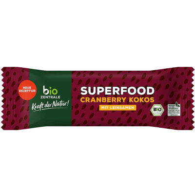  bio Zentrale Superfood Cranberry Kokos Riegel 40g 