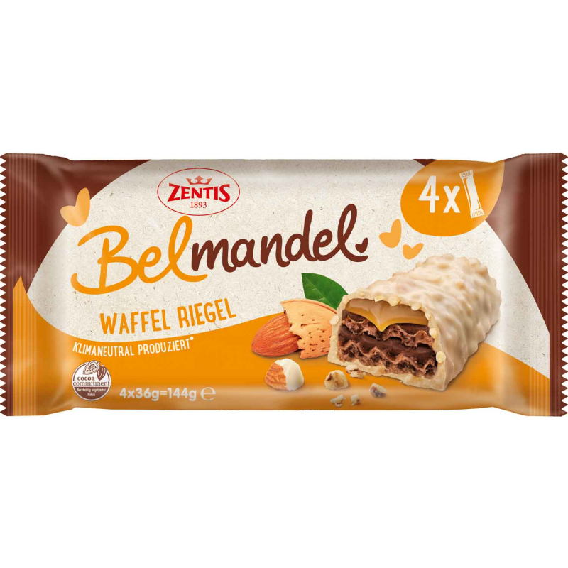  Zentis Belmandel Waffel Riegel 4x36g 