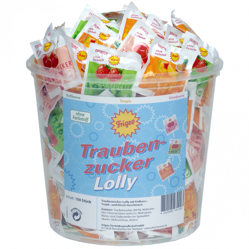  Frigeo Traubenzucker Lolly 100er 